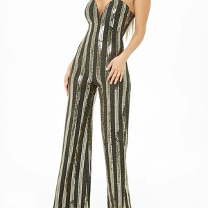 Sequin Flare-Leg Jumpsuit